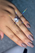 Oval cut CZ engagement ring for women, Sterling silver 925